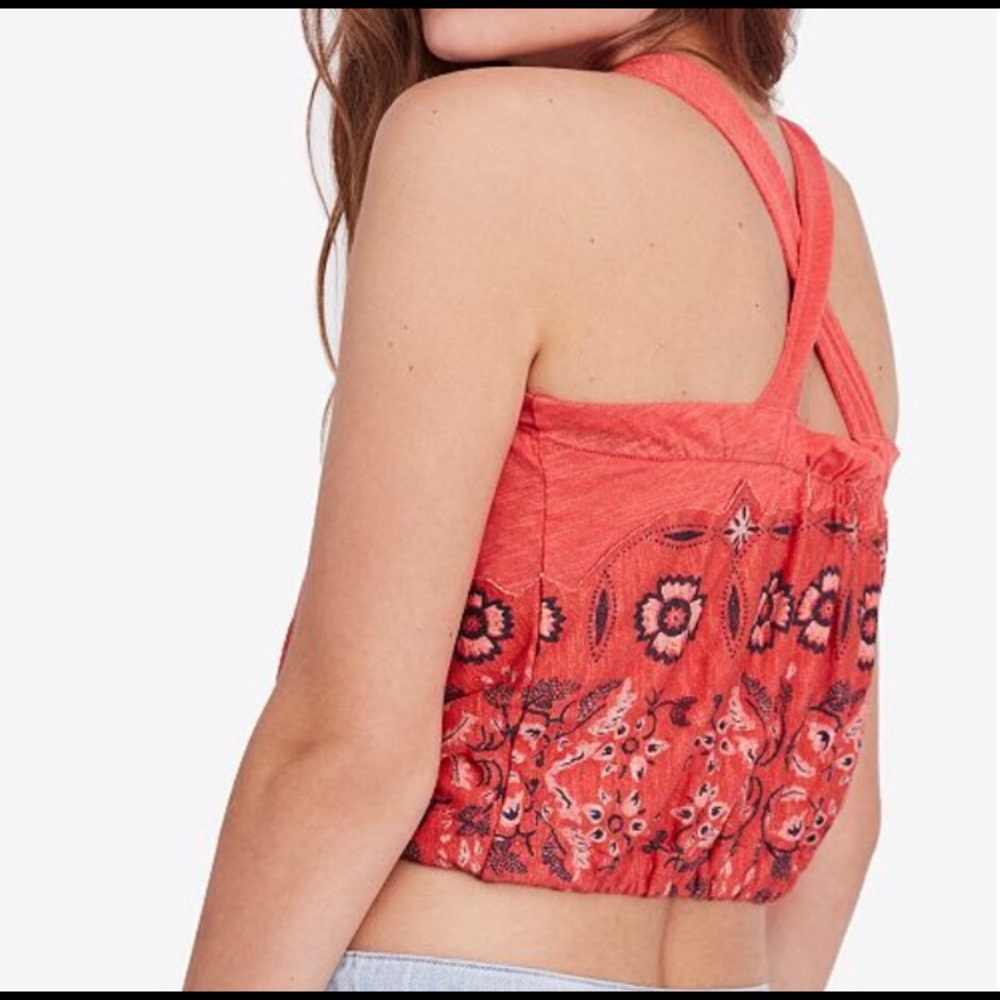 Free People Love Life Blouson Crop Top - Picture 2 of 2